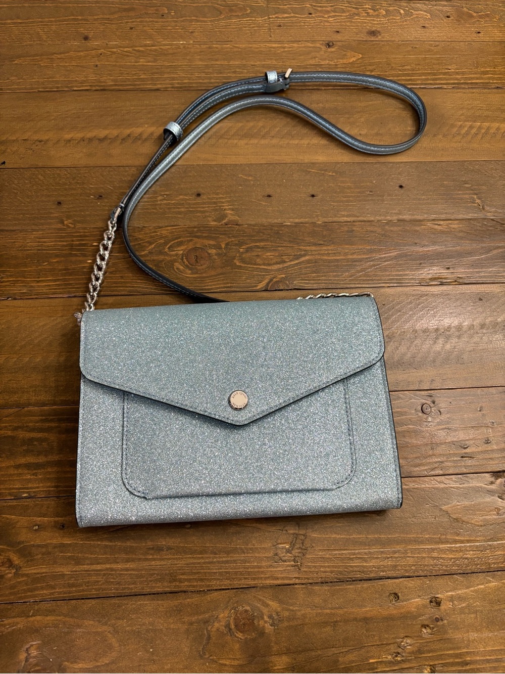 Kate Spade Glitter Flap Crossbody in Sparkling Blue